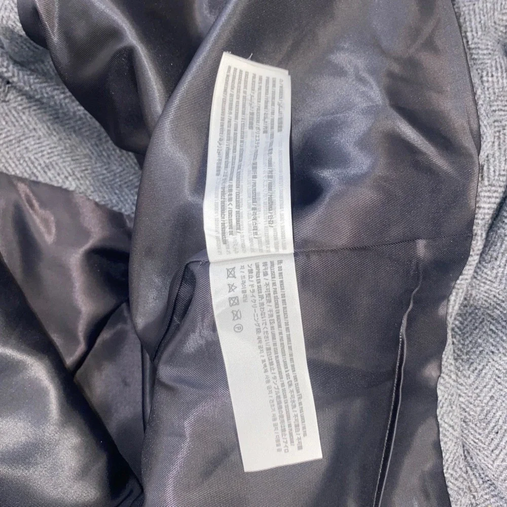 Abercrombie & Fitch Blazer Mens‎ LT Grey Herringbone Wool Blend Jacket 144J0861